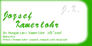 jozsef kamerlohr business card